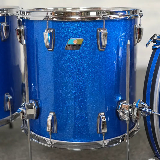 Used Ludwig Classic Maple 4pc Drum Set Blue Sparkle - Bonham Sizes - Excellent - Drum Center Of Portsmouth