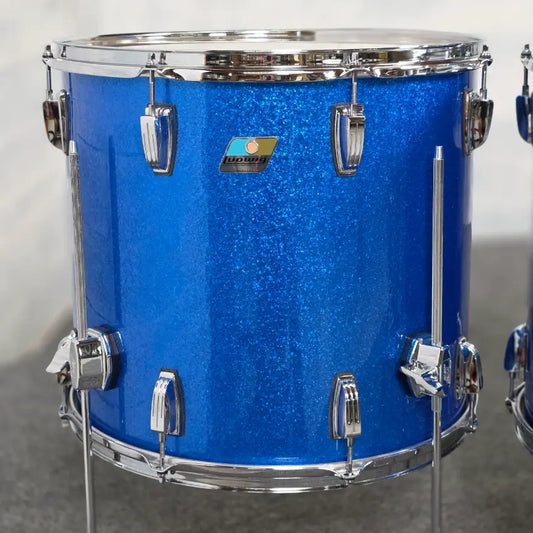 Used Ludwig Classic Maple 4pc Drum Set Blue Sparkle - Bonham Sizes - Excellent - Drum Center Of Portsmouth