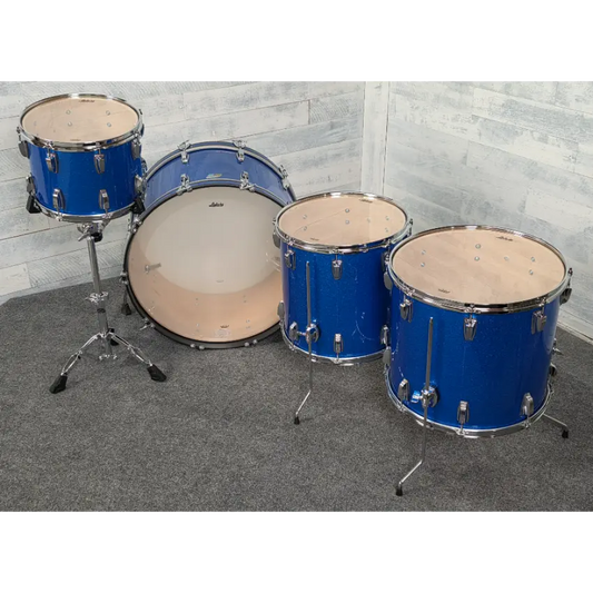 Used Ludwig Classic Maple 4pc Drum Set Blue Sparkle - Bonham Sizes - Excellent - Drum Center Of Portsmouth