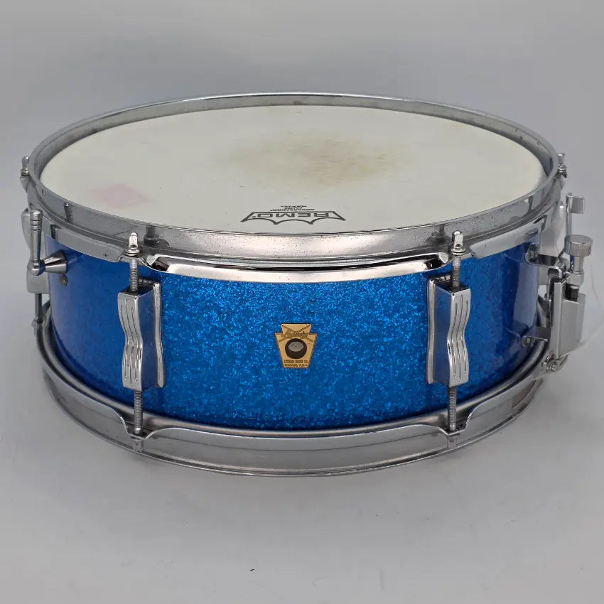 Used Vintage Ludwig Snare Drum 14x5 Blue Sparkle - Good - Drum Center Of Portsmouth