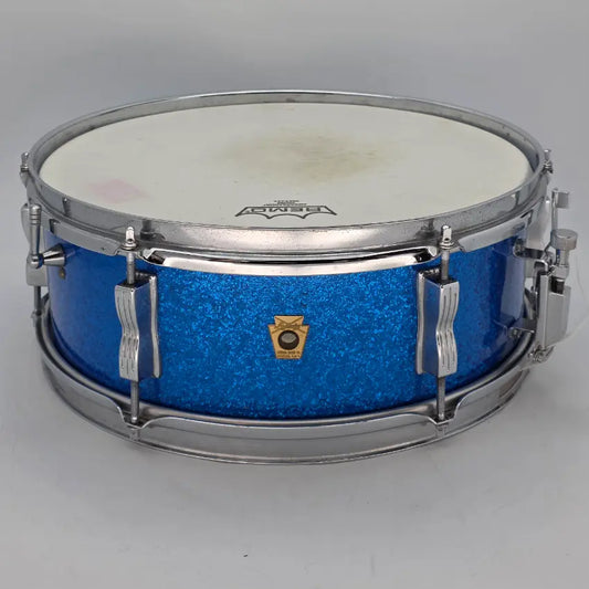 Used Vintage Ludwig Snare Drum 14x5 Blue Sparkle - Good - Drum Center Of Portsmouth