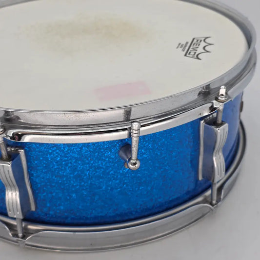 Used Vintage Ludwig Snare Drum 14x5 Blue Sparkle - Good - Drum Center Of Portsmouth
