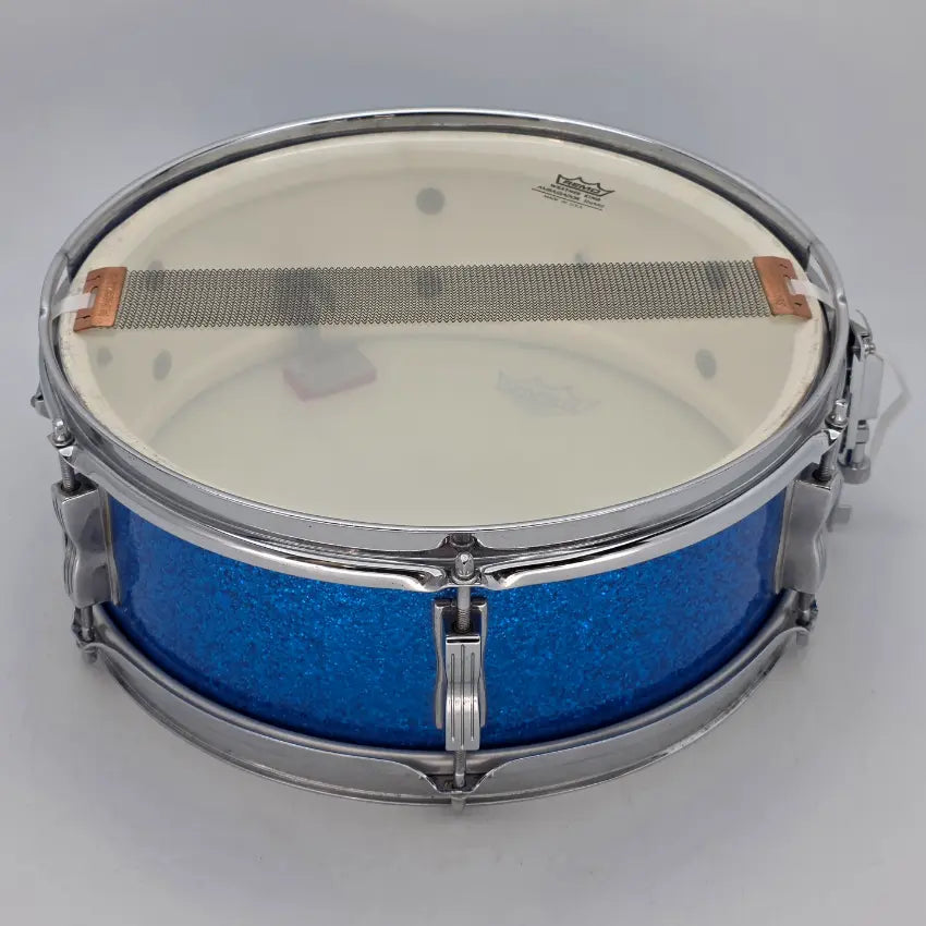 Used Vintage Ludwig Snare Drum 14x5 Blue Sparkle - Good - Drum Center Of Portsmouth