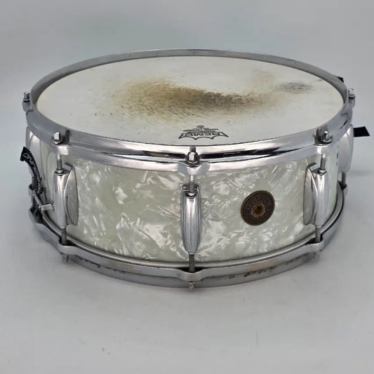 Used Vintage Gretsch Snare Drum White Marine Pearl - Fair - Drum Center Of Portsmouth