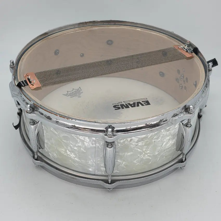 Used Vintage Gretsch Snare Drum White Marine Pearl - Fair - Drum Center Of Portsmouth