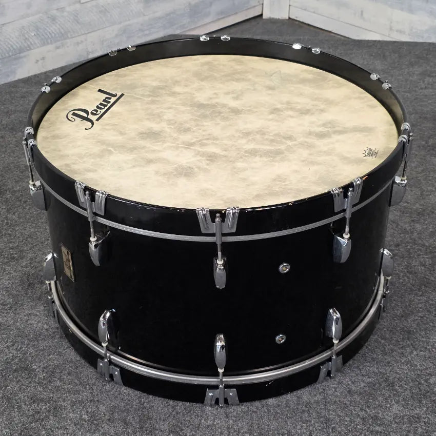 Used Pearl Concert Bass Drum 28x14 Midnight Black w/Stand - Good - Drum Center Of Portsmouth
