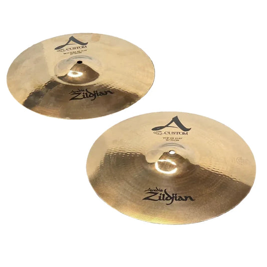 Used Zildjian A Custom Hi Hat Cymbals 14 - Very Good - Drum Center Of Portsmouth