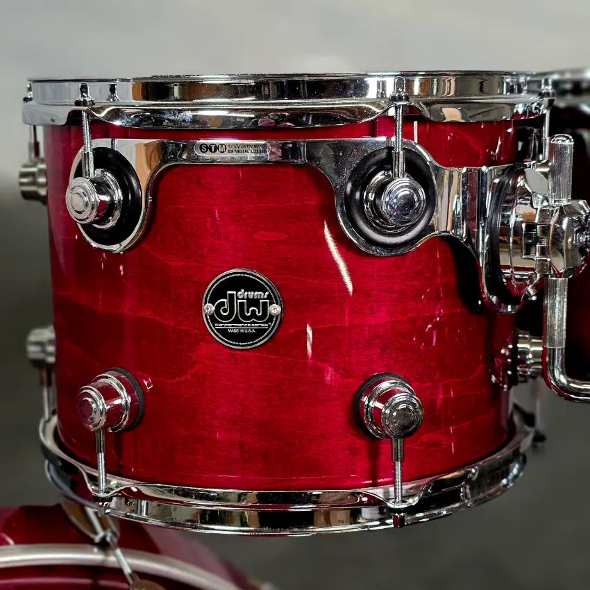 Used DW Performance 4pc Drum Set Cherry Stain - Very Good - Drum Center Of Portsmouth