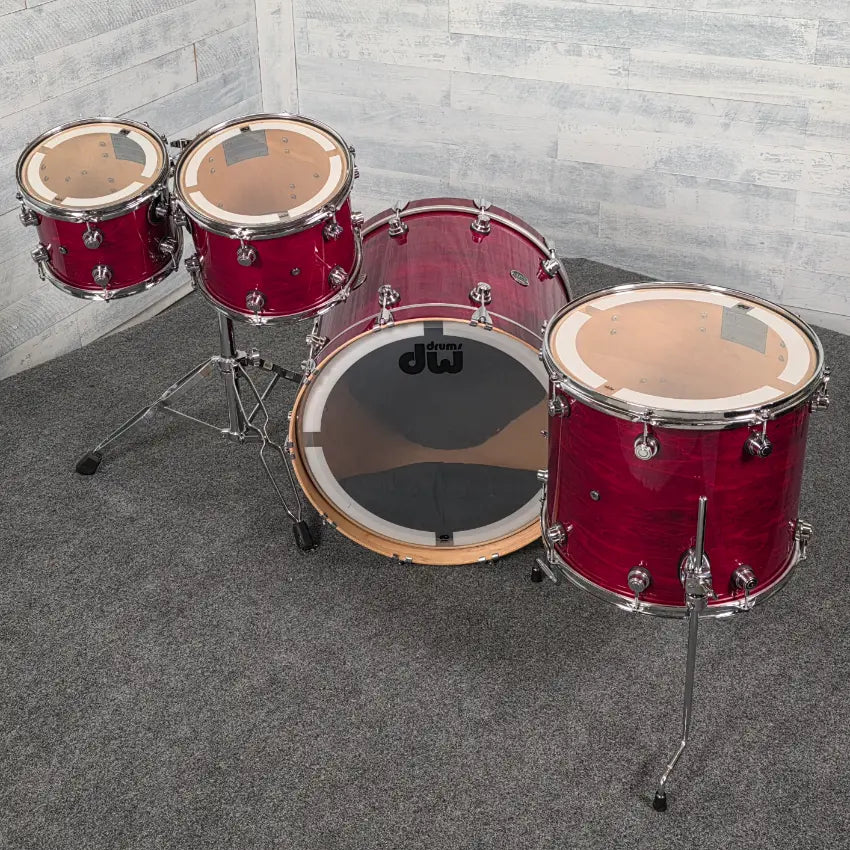 Used DW Performance 4pc Drum Set Cherry Stain - Very Good - Drum Center Of Portsmouth