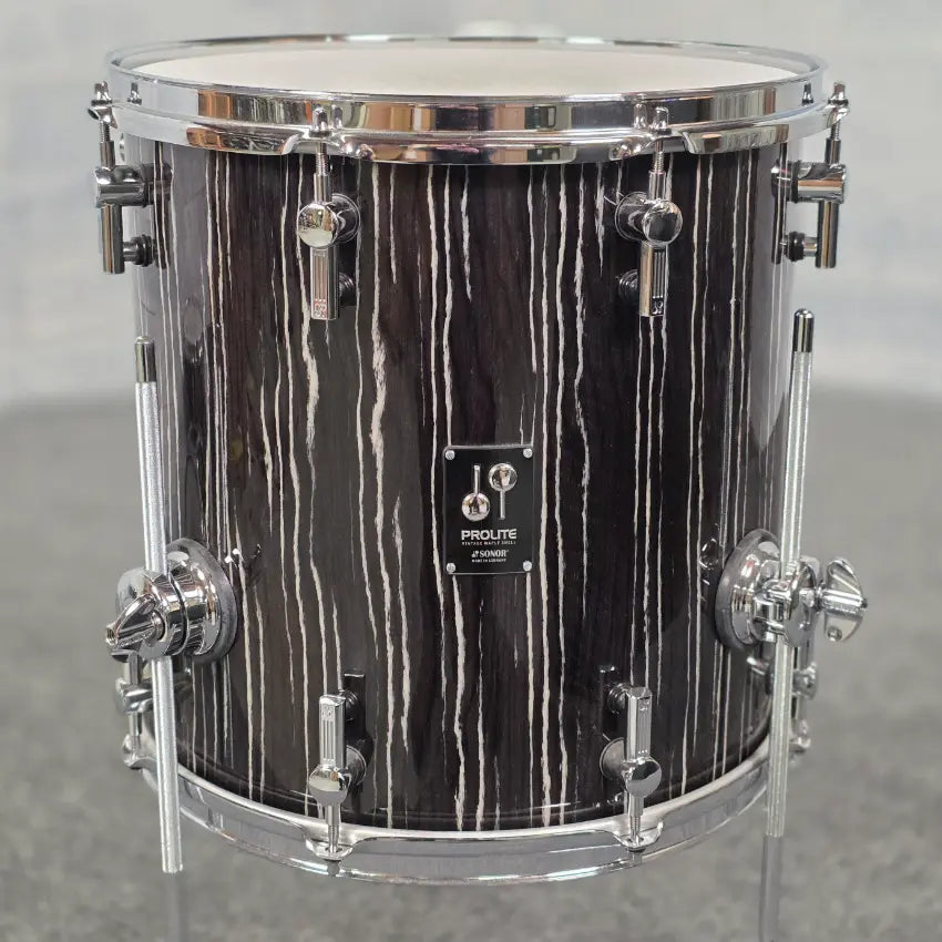 Used Sonor Prolite 5pc Drum Set Ebony White Stripes - Drum Center Of Portsmouth