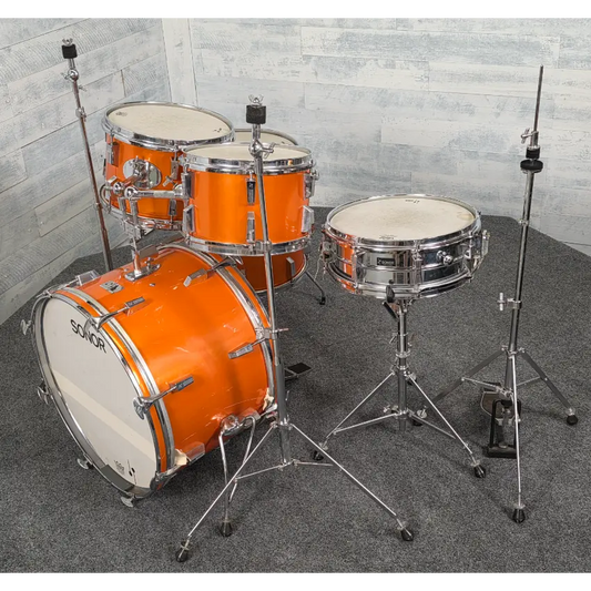 Used Vintage Sonor Champion 5pc Drum Set Metallic Orange w/Hardware - Very Good - Drum Center Of Portsmouth