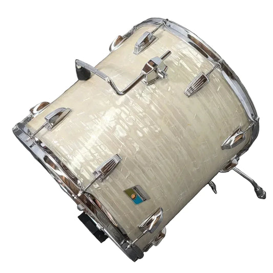 Used Vintage Ludwig Maple Floor Tom/Bass Drum 16x16 White Pearl - Very Good - Drum Center Of Portsmouth