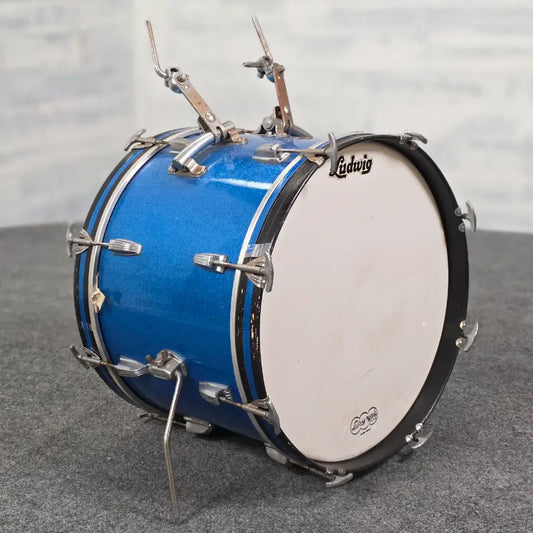 Used Vintage Ludwig Bass Drum 20x14 Blue Sparkle - Fair - Drum Center Of Portsmouth