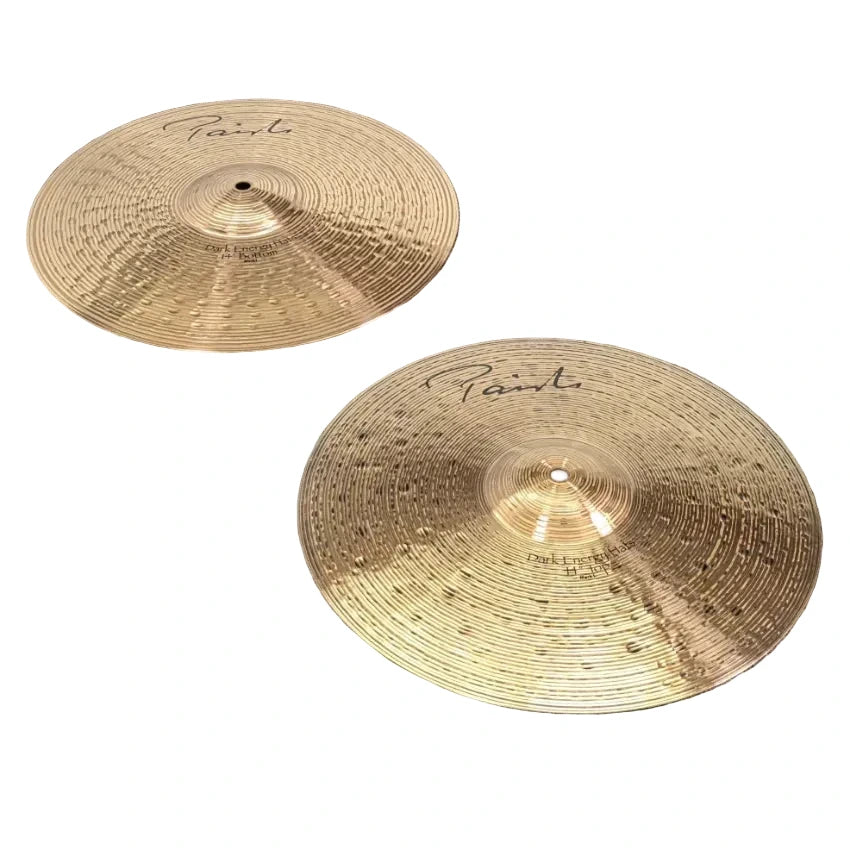 Used Paiste Signature Dark Energy Hi Hat Cymbals 14" Mk I - Excellent - Drum Center Of Portsmouth