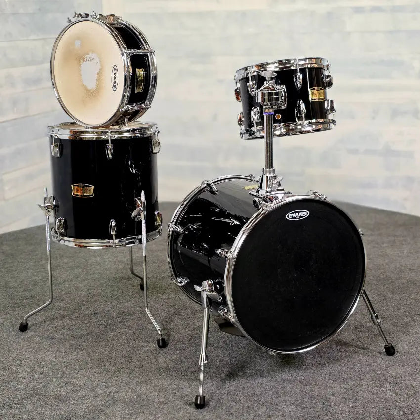 Used Yamaha MIJ Manu Katche 4pc Drum Set Piano Black - Very Good - Drum Center Of Portsmouth