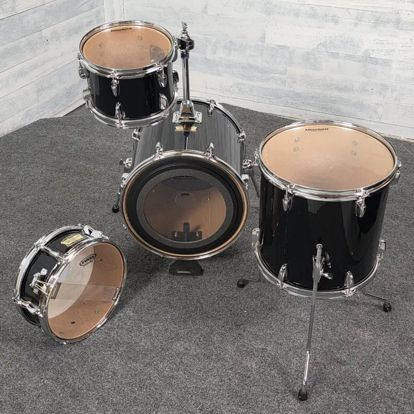 Used Yamaha MIJ Manu Katche 4pc Drum Set Piano Black - Very Good - Drum Center Of Portsmouth