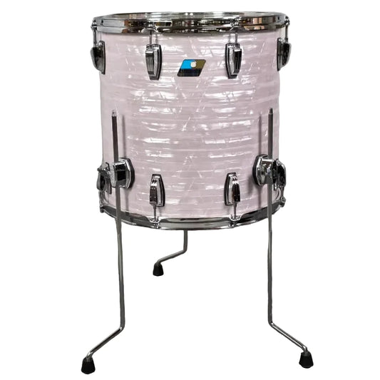 Used Ludwig Classic Maple Floor Tom 16x16 70s White Marine Pearl - Very Good - Drum Center Of Portsmouth