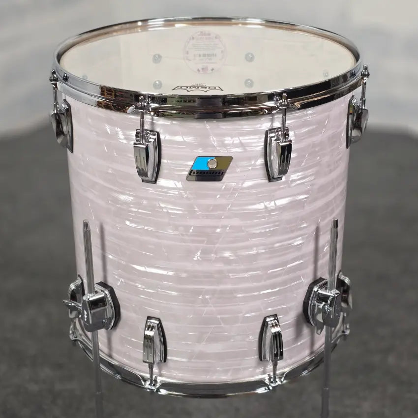 Used Ludwig Classic Maple Floor Tom 16x16 70s White Marine Pearl - Very Good - Drum Center Of Portsmouth