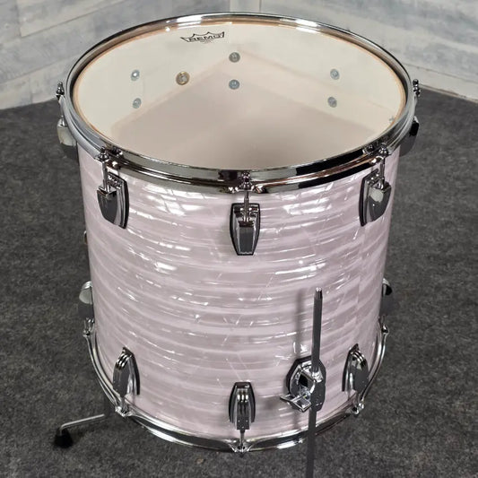 Used Ludwig Classic Maple Floor Tom 16x16 70s White Marine Pearl - Very Good - Drum Center Of Portsmouth