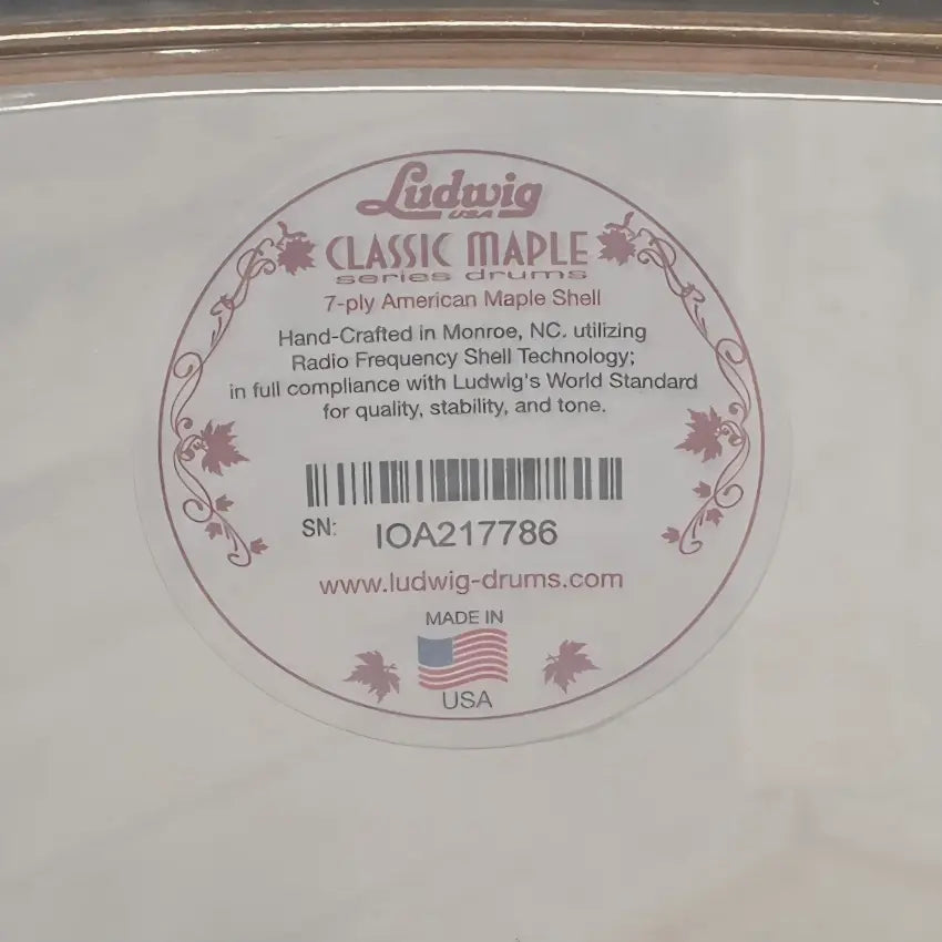 Used Ludwig Classic Maple Floor Tom 16x16 70s White Marine Pearl - Very Good - Drum Center Of Portsmouth