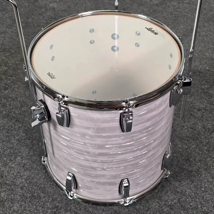 Used Ludwig Classic Maple Floor Tom 16x16 70s White Marine Pearl - Very Good - Drum Center Of Portsmouth
