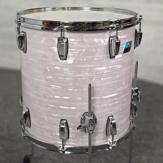 Used Ludwig Classic Maple Floor Tom 16x16 70s White Marine Pearl - Very Good - Drum Center Of Portsmouth