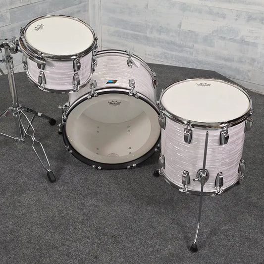 Used Ludwig Classic Maple 3pc Drum Set 70s White Marine Pearl - Very Good - Drum Center Of Portsmouth