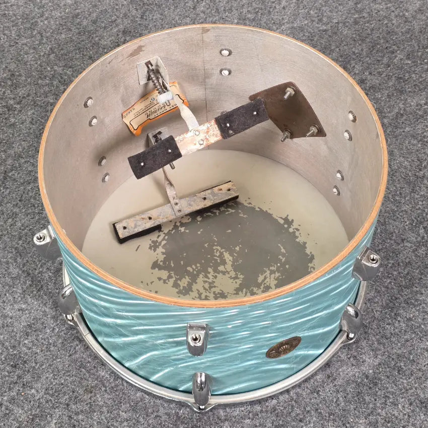 Used Vintage Gretsch '60s Round Badge Drum Set 18/13/16 Aqua Satin Fla