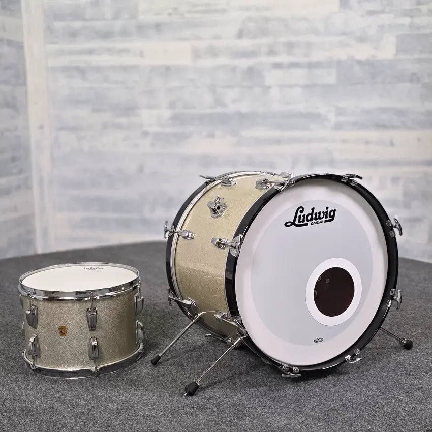 Used Vintage Ludwig 2pc Drum Set Silver Sparkle - Good - Drum Center Of Portsmouth