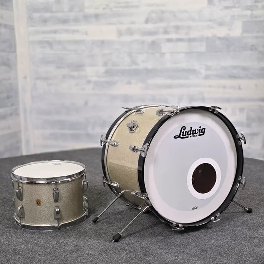 Used Vintage Ludwig 2pc Drum Set Silver Sparkle - Good - Drum Center Of Portsmouth