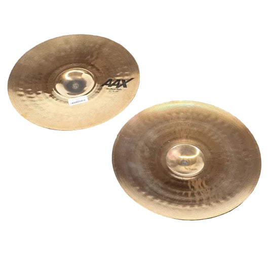Used Sabian AAX Brilliant Medium Hi Hat Cymbals 14" - Very Good - Drum Center Of Portsmouth