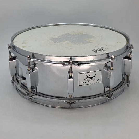 Used Pearl Steel Shell 14x5.5 Snare Drum - Good - Drum Center Of Portsmouth