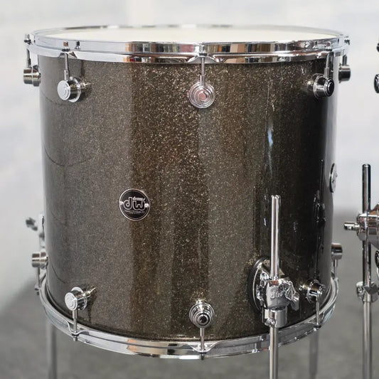 Used DW Performance 6pc Drum Set Pewter Sparkle w/Enduro Hard Cases - Very Good - Drum Center Of Portsmouth