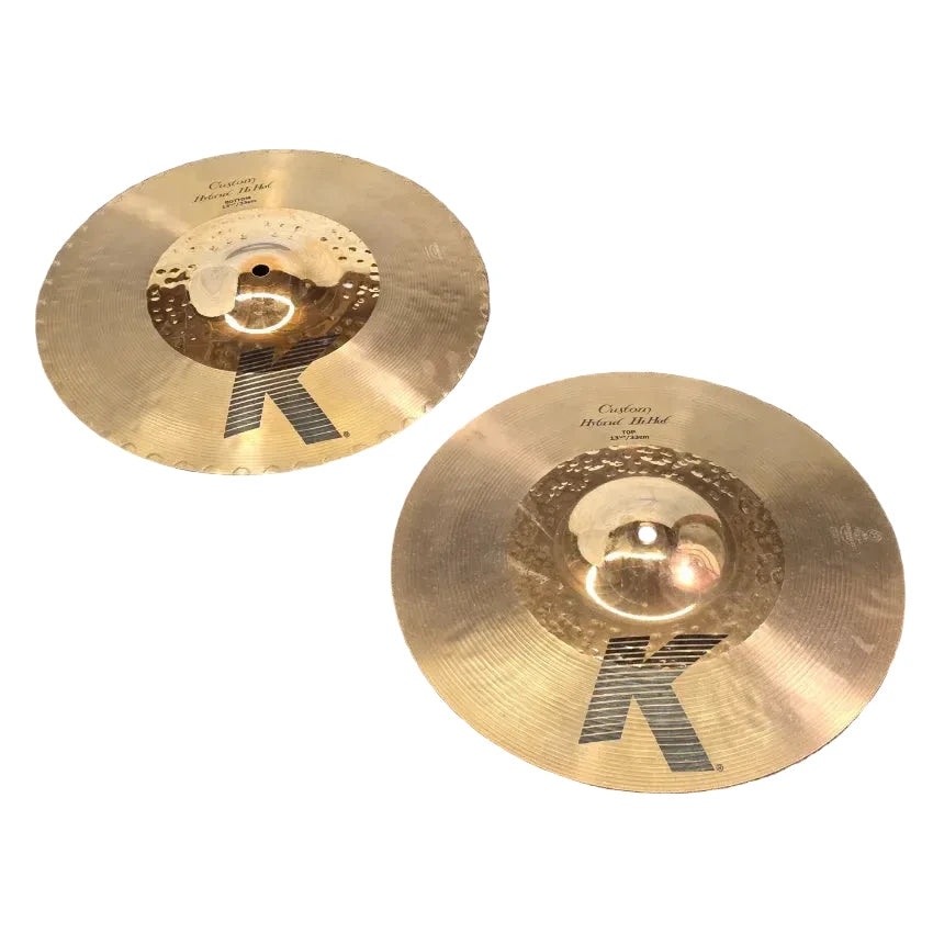 Used Zildjian K Custom Hybrid Hi Hat Cymbals 13.25 - Good - Drum Center Of Portsmouth