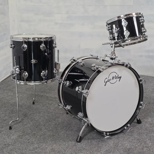 Used George Way Aristocrat Studio 3pc Drum Set 20/12/14 Piano Black - Very Good - Drum Center Of Portsmouth