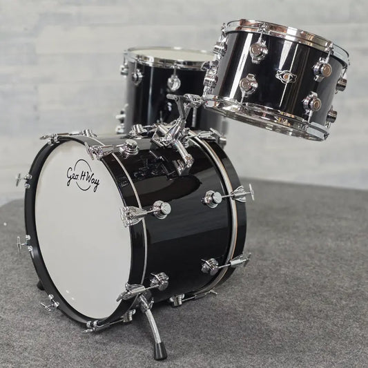 Used George Way Aristocrat Studio 3pc Drum Set 20/12/14 Piano Black - Very Good - Drum Center Of Portsmouth