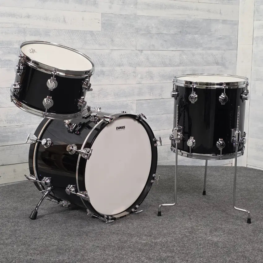 Used George Way Aristocrat Studio 3pc Drum Set 20/12/14 Piano Black - Very Good - Drum Center Of Portsmouth