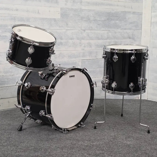 Used George Way Aristocrat Studio 3pc Drum Set 20/12/14 Piano Black - Very Good - Drum Center Of Portsmouth