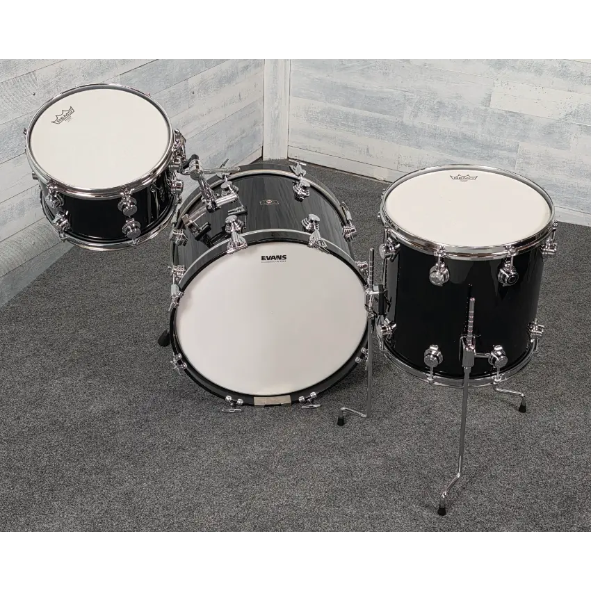 Used George Way Aristocrat Studio 3pc Drum Set 20/12/14 Piano Black - Very Good - Drum Center Of Portsmouth