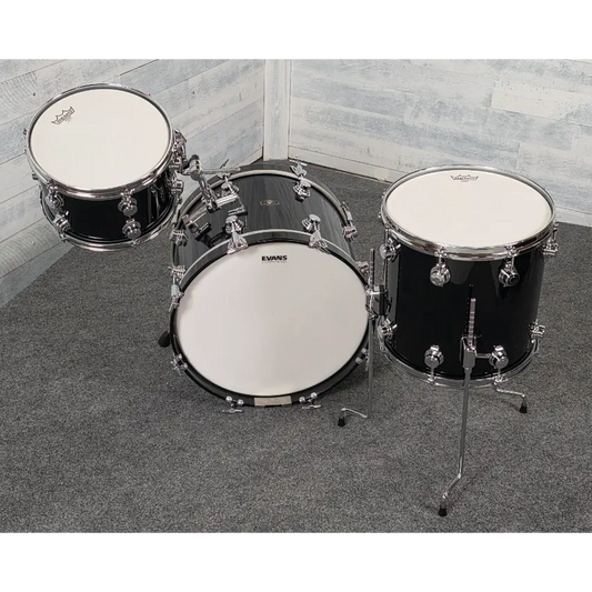 Used George Way Aristocrat Studio 3pc Drum Set 20/12/14 Piano Black - Very Good - Drum Center Of Portsmouth