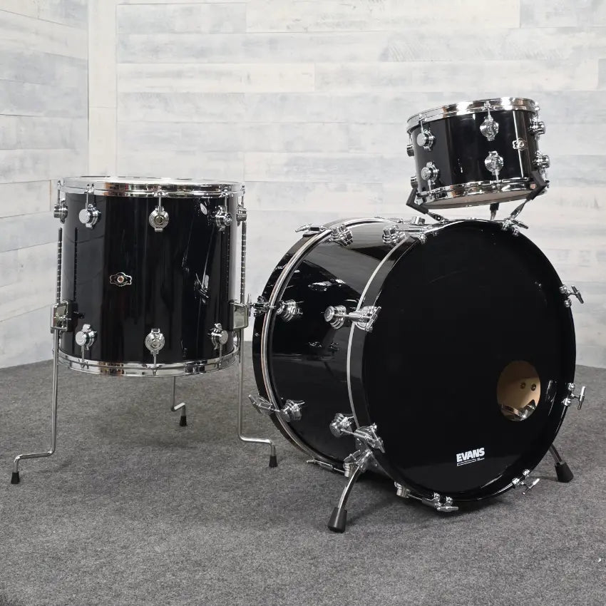 Used George Way Aristocrat Studio 3pc Drum Set 22/12/16 Piano Black - Good - Drum Center Of Portsmouth
