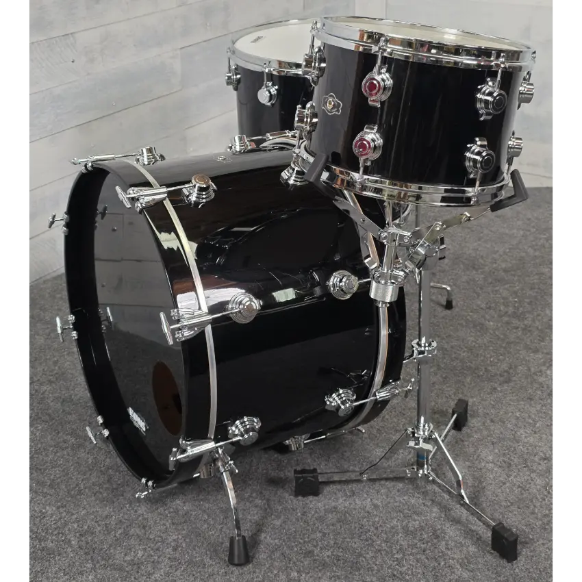 Used George Way Aristocrat Studio 3pc Drum Set 22/12/16 Piano Black - Good - Drum Center Of Portsmouth