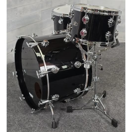 Used George Way Aristocrat Studio 3pc Drum Set 22/12/16 Piano Black - Good - Drum Center Of Portsmouth
