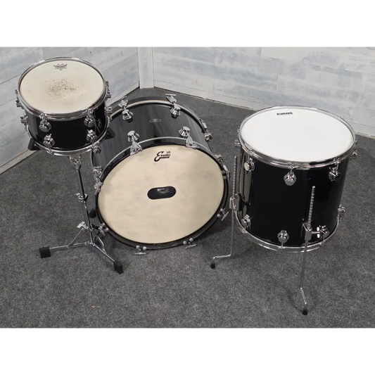 Used George Way Aristocrat Studio 3pc Drum Set 22/12/16 Piano Black - Good - Drum Center Of Portsmouth