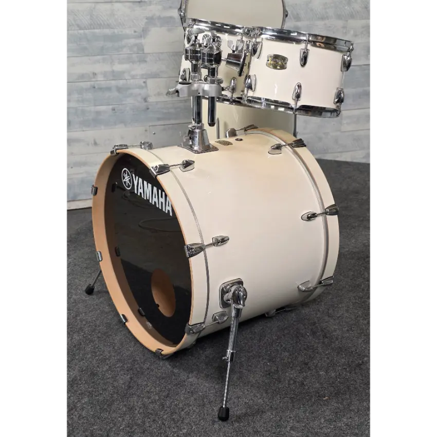 Used Yamaha Stage Custom Birch 5pc Drum Set Classic White - Good - Drum Center Of Portsmouth