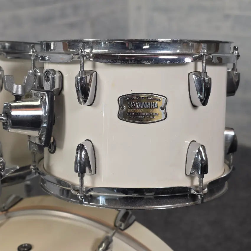 Used Yamaha Stage Custom Birch 5pc Drum Set Classic White - Good - Drum Center Of Portsmouth