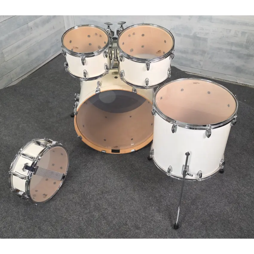 Used Yamaha Stage Custom Birch 5pc Drum Set Classic White - Good - Drum Center Of Portsmouth