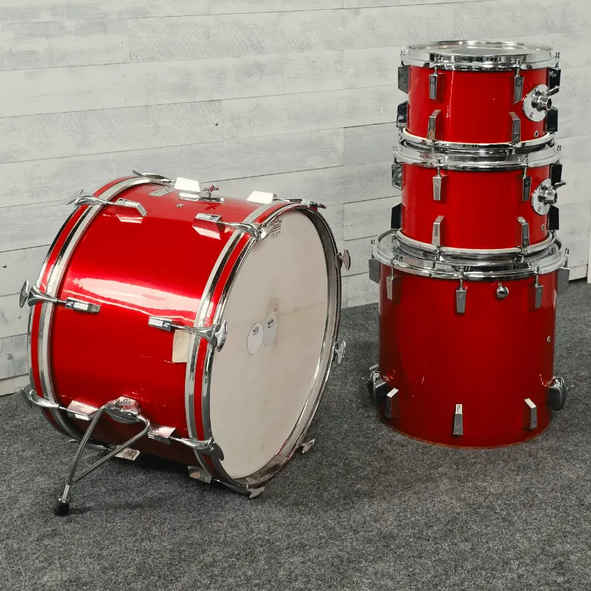 Used Vintage Sonor 4pc Champion Drum Set Red - Fair - Drum Center Of Portsmouth