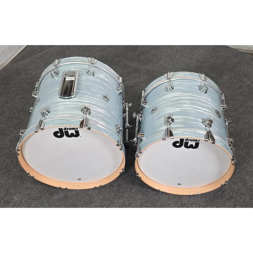 Used DW Collectors VLT 333 Maple 7pc Drum Set Pale Blue Oyster - Very Good - Drum Center Of Portsmouth