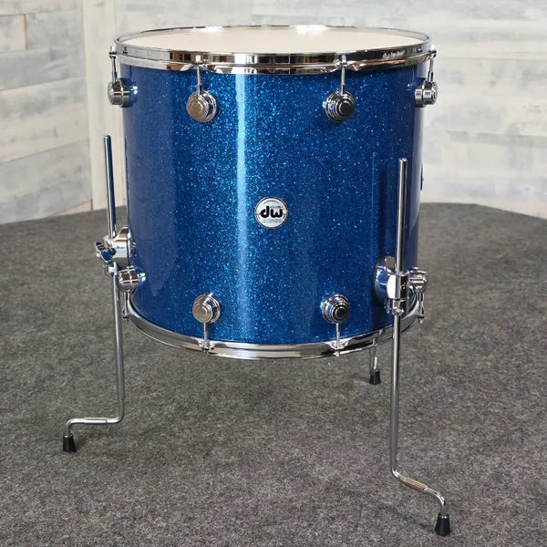 Used DW Collectors VLT 333 Maple Floor Tom 18x16 Blue Glass - Very